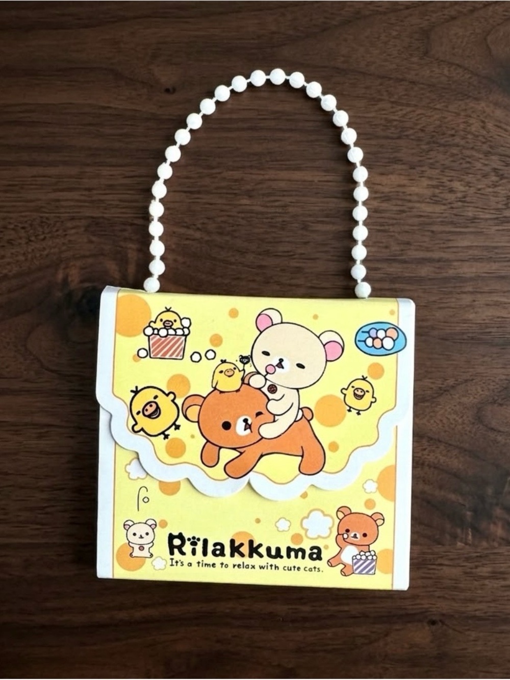 RILAKKUMA Memo Pad Set with Beaded Handle